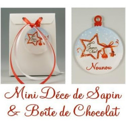 Boite de Chocolat & Déco de Sapin Joyeux Noël NOUNOU - Cadeau de Noël