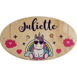 Plaque de Porte en bois personnalisée pour une Chambre d'enfant - Le prénom de la plaque en bois est personnalisable - cadeau