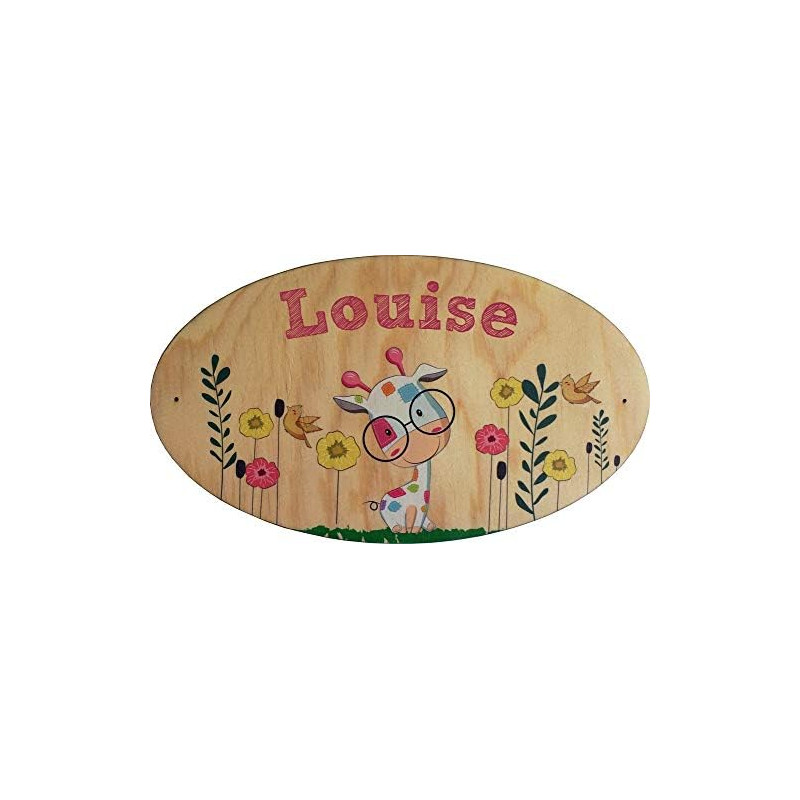 Plaque de Porte en bois personnalisée pour une Chambre d'enfant - Le prénom de la plaque en bois est personnalisable - cadeau