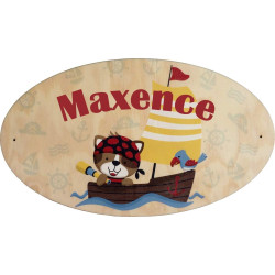Plaque de Porte en bois personnalisée pour une Chambre d'enfant - Le prénom de la plaque en bois est personnalisable - cadeau