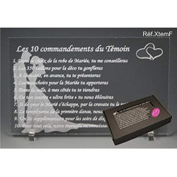 Les 10 Commandements du Témoin de Mariage – Version FEMME pour le témoin du marié ou de la mariée – cadeau original à faire
