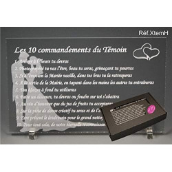Les 10 Commandements du Témoin de Mariage – Version HOMME pour le témoin du marié ou de la mariée – cadeau original à faire