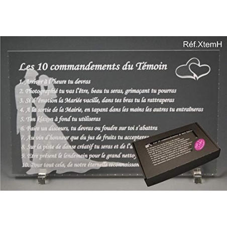 Les 10 Commandements du Témoin de Mariage – Version HOMME pour le témoin du marié ou de la mariée – cadeau original à faire