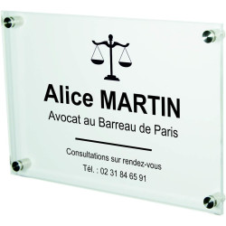 Gravure Events Plaque Professionnelle Avocat – Cabinet d'avocats associés – Personnalisée en Ligne – Personnalisation Fixations