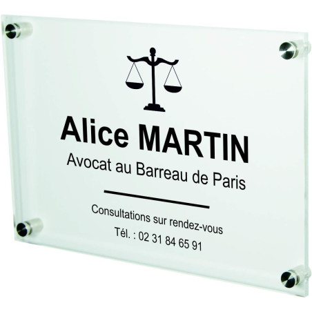 Gravure Events Plaque Professionnelle Avocat – Cabinet d'avocats associés – Personnalisée en Ligne – Personnalisation Fixations