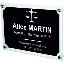 Gravure Events Plaque Professionnelle Avocat – Cabinet d'avocats associés – Personnalisée en Ligne – Personnalisation Fixations