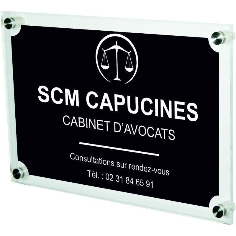 Gravure Events Plaque Professionnelle Avocat – Cabinet d'avocats associés – Personnalisée en Ligne – Personnalisation Fixations