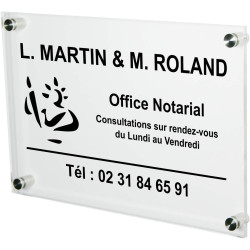 Plaque Professionnelle Notaire & associés pour Office Notarial Logo Etude Notariale – Personnalisée en ligne – Personnalisation
