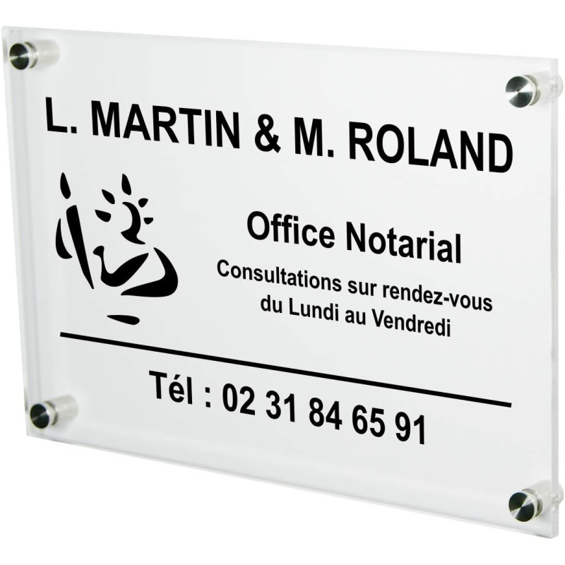 Plaque Professionnelle Notaire & associés pour Office Notarial Logo Etude Notariale – Personnalisée en ligne – Personnalisation