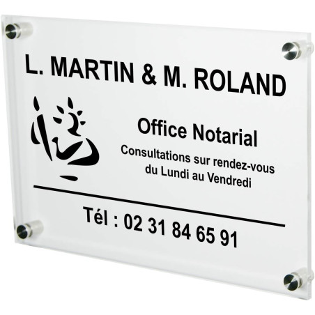 Plaque Professionnelle Notaire & associés pour Office Notarial Logo Etude Notariale – Personnalisée en ligne – Personnalisation