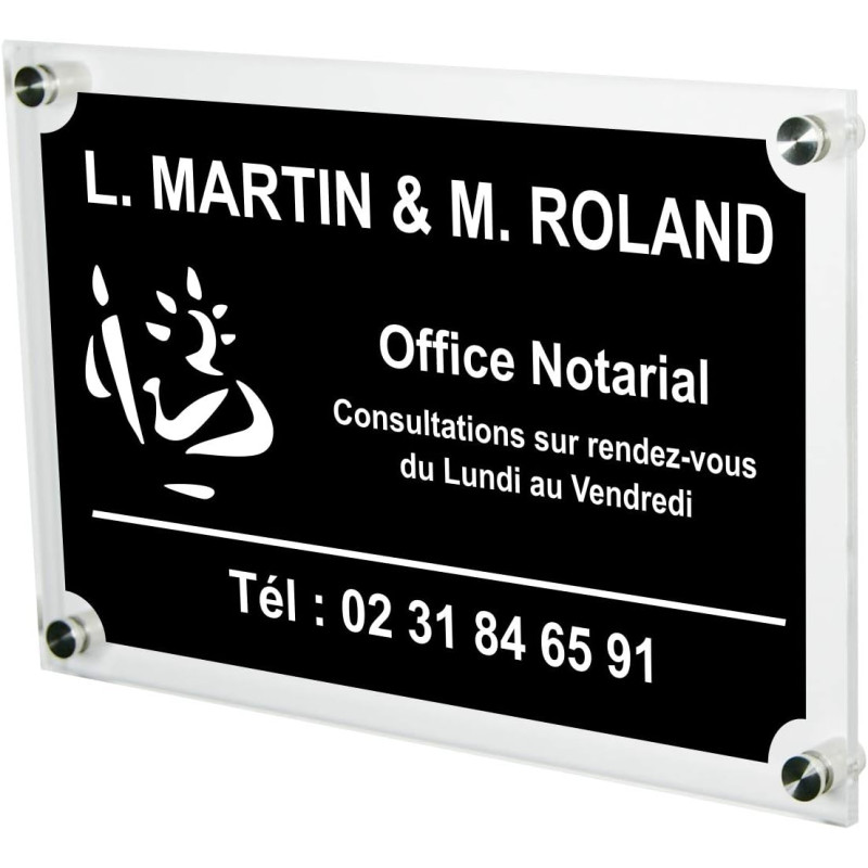Plaque Professionnelle Notaire & associés pour Office Notarial Logo Etude Notariale – Personnalisée en ligne – Personnalisation