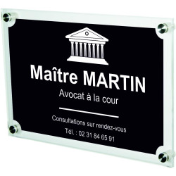 Gravure Events Plaque Professionnelle Avocat – Cabinet d'avocats associés – Personnalisée en Ligne – Personnalisation Fixations