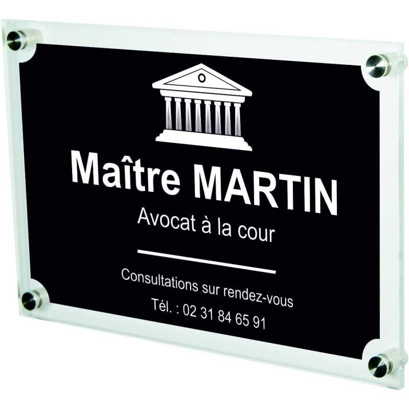 Gravure Events Plaque Professionnelle Avocat – Cabinet d'avocats associés – Personnalisée en Ligne – Personnalisation Fixations