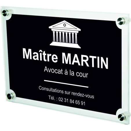 Gravure Events Plaque Professionnelle Avocat – Cabinet d'avocats associés – Personnalisée en Ligne – Personnalisation Fixations