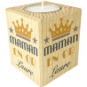 Bougie personnalisée pour Maman – Porte Bougie en Bois personnalisé avec Le prénom de Maman – Cadeau Noël, Anniversaire, fête