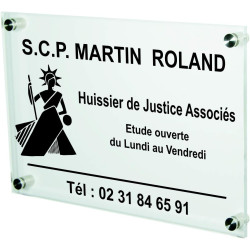 Gravure Events Plaque Professionnelle Huissier de Justice – Personnalisée en Ligne – Personnalisation Fixations et Livraison