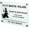Gravure Events Plaque Professionnelle Huissier de Justice – Personnalisée en Ligne – Personnalisation Fixations et Livraison