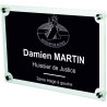 Gravure Events Plaque Professionnelle Huissier de Justice – Personnalisée en Ligne – Personnalisation Fixations et Livraison