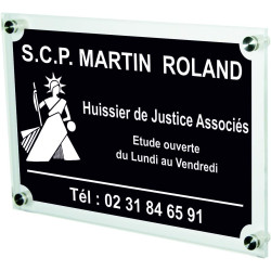 Gravure Events Plaque Professionnelle Huissier de Justice – Personnalisée en Ligne – Personnalisation Fixations et Livraison