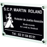 Gravure Events Plaque Professionnelle Huissier de Justice – Personnalisée en Ligne – Personnalisation Fixations et Livraison