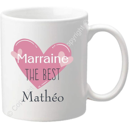 Gravure Events Tasse Mug - Cadeau personnalisé pour Marraine de la part de son filleul (filleule) pour anniversaire, noël