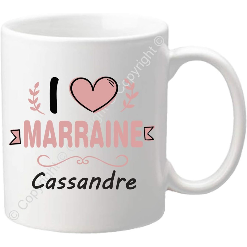 Gravure Events Tasse Mug - Cadeau personnalisé pour Marraine de la part de son filleul (filleule) pour anniversaire, noël