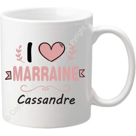 Gravure Events Tasse Mug - Cadeau personnalisé pour Marraine de la part de son filleul (filleule) pour anniversaire, noël