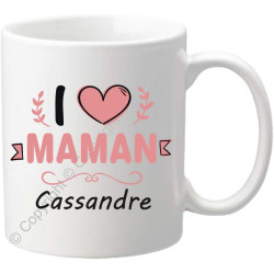 Gravure Events Mug personnalisé Maman – I Love Maman – Cadeau d'anniversaire, noël, fête des mères – Mug 64