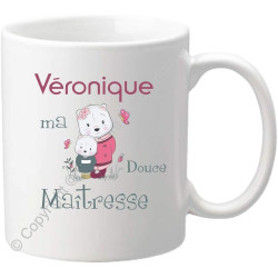 Gravure Events Cadeau Maîtresse Mug - Tasse Personnalisée originale pour maîtresses d'école avec prénom de l'enfant - Fin Année