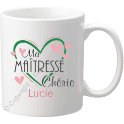 Gravure Events Cadeau Maîtresse Mug - Tasse Personnalisée originale pour maîtresses d'école avec prénom de l'enfant - Fin Année