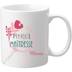 Gravure Events Cadeau Maîtresse Mug - Tasse Personnalisée originale pour maîtresses d'école avec prénom de l'enfant - Fin Année
