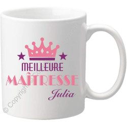 Gravure Events Cadeau Maîtresse Mug - Tasse Personnalisée originale pour maîtresses d'école avec prénom de l'enfant - Fin Année
