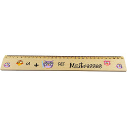 Règle en Bois - Cadeau Maîtresse d'école (La plus chouette des Maîtresses)