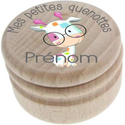 Gravure Events Boîte à Dents de Lait en Bois Personnalisée avec le Prénom de l'Enfant + Texte Personnalisable Dessin de la