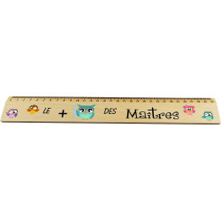 Règle en Bois - Le plus chouette des Maîtres - Cadeau Maître d'école