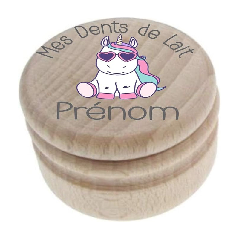 Boîte à Dents de Lait en Bois - Fabrication Française - Personnalisée avec le Prénom de l'Enfant + Texte Personnalisable