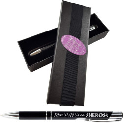 Stylo - Mon Papa ce HEROS + Boite Cadeau - Cadeau fête des Pères Anniversaire de votre Papa, Noël