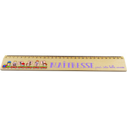 Règle en Bois - Cadeau Maîtresse d'école (Merci Maîtresse pour cette belle année)
