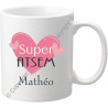 Gravure Events Mug Tasse – Super ATSEM - Cadeau Atsem Personnalisable avec le prénom de l'enfant - Cadeau Original Fin d'Année