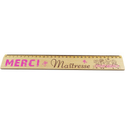 Règle en Bois - Cadeau Maîtresse d'école (Merci Maîtresse)