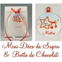 Boite de Chocolat & Déco de Sapin Joyeux Noël Maître – Cadeau de Noël