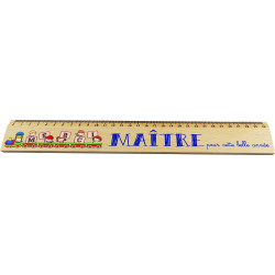 Règle en Bois - Merci Maître pour cette belle année - Cadeau Maître d'école