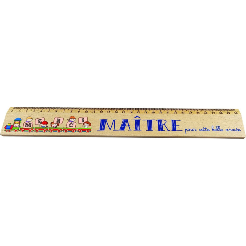 Règle en Bois - Merci Maître pour cette belle année - Cadeau Maître d'école