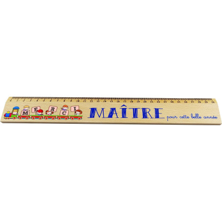 Règle en Bois - Merci Maître pour cette belle année - Cadeau Maître d'école