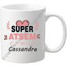 Gravure Events Mug Tasse – Super ATSEM - Cadeau Atsem Personnalisable avec le prénom de l'enfant - Cadeau Original Fin d'Année