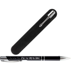 Stylo BAC – Je m'en fou j'ai eu mon BAC + Pochette Velours - Cadeau baccalauréat Bachelier à offrir lors de l'annonce des