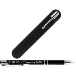 Stylo BAC – Félicitations pour ton BAC + Pochette Velours - Cadeau baccalauréat Bachelier à offrir lors de l'annonce des