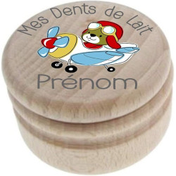 Boîte à Dents de Lait en Bois - Fabrication Française - Personnalisée avec le Prénom de l'Enfant + Texte Personnalisable