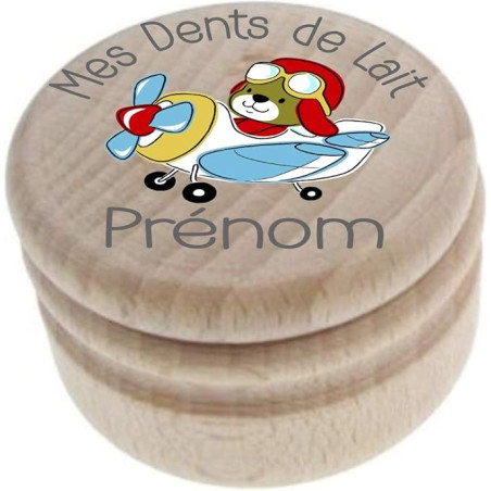 Boîte à Dents de Lait en Bois - Fabrication Française - Personnalisée avec le Prénom de l'Enfant + Texte Personnalisable