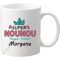 Gravure Events - Mug personnalisé Super Nounou – Cadeau pour la fête des Nounous, Noël, Anniversaire, fin de contrat, fin